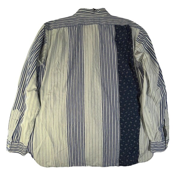 Ralph Lauren Button Down Shirt Sz XL Blue White Striped Patchwork Madras Stripe - Picture 5 of 5